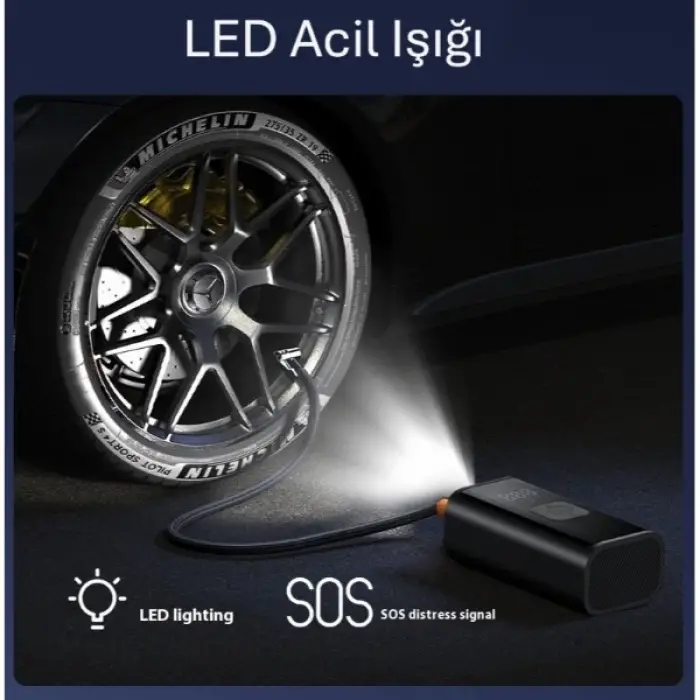 LCD Göstergeli 3ü 1 Arada Hava Kompresörü