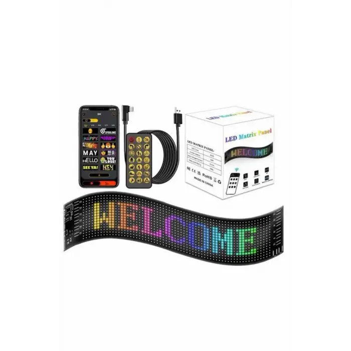 Led Ekran Matrix Panel Dijital Araba Yazısı RGB