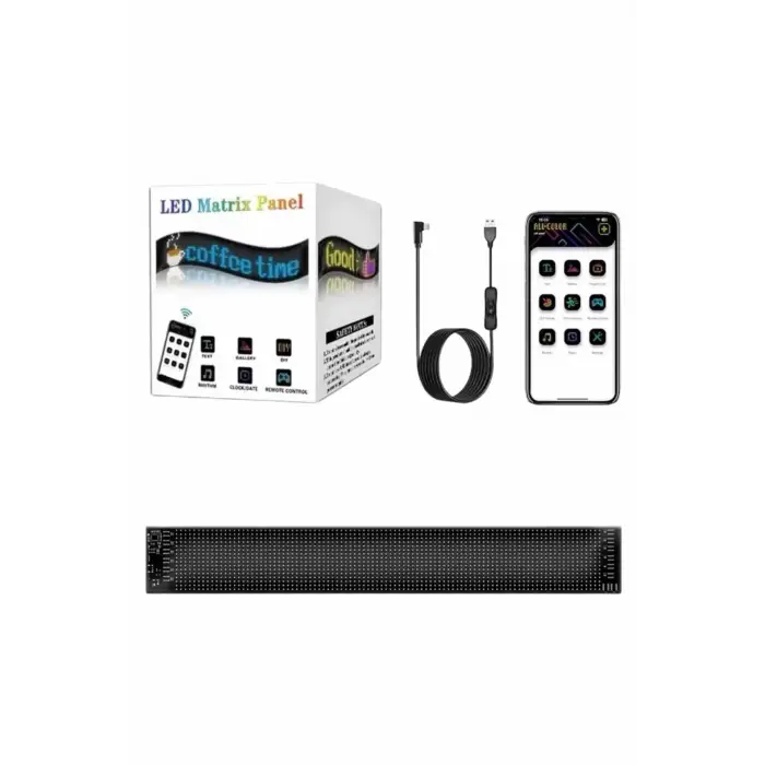 Led Ekran Matrix Panel Dijital Araba Yazısı RGB