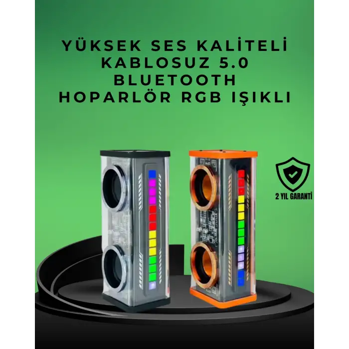 LED Işık Efektli Taşınabilir Bluetooth Hoparlör