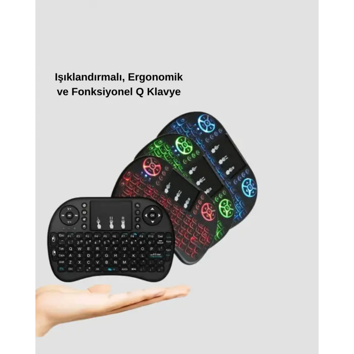LED Işıklı Q Klavye – Touchpad, Numerik Tuş Takımı ve Multimedya Kısayolları