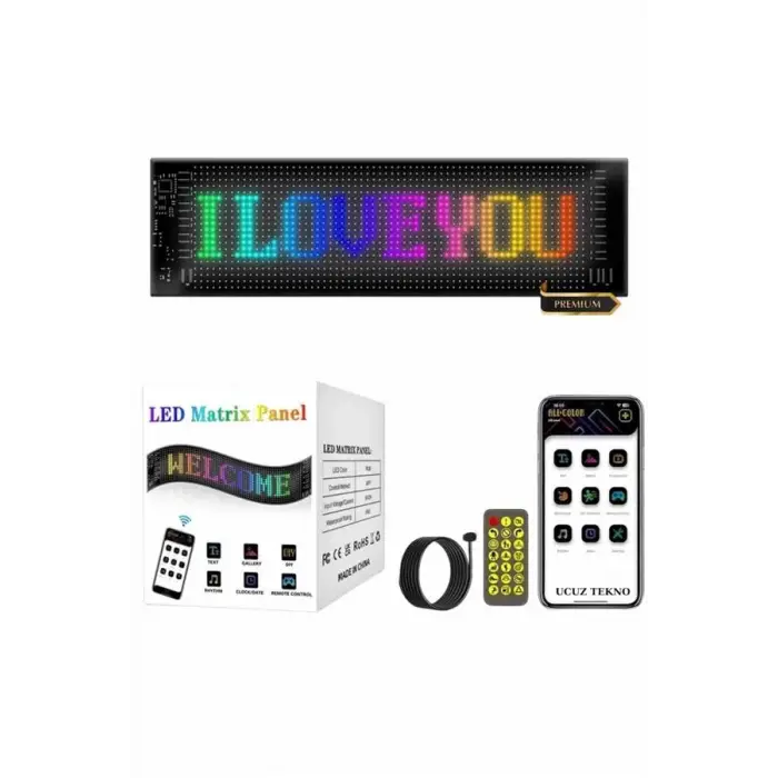 LED MATRİX 16X96 pixel neon ışıklı tüm araçlara uyumlu