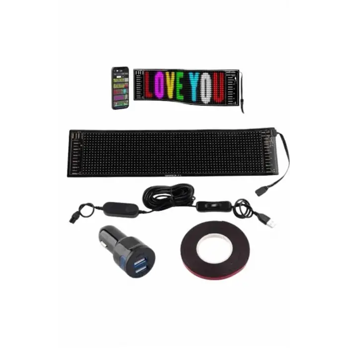 LED Matrix Panel RGB Ekran Kumandalı  Araç Camına Uygun