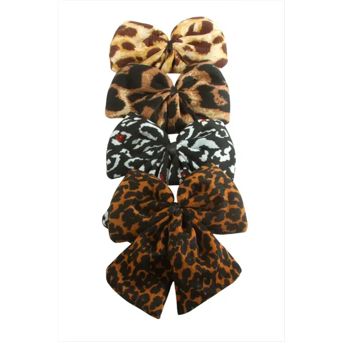 Leopar Desenli Fiyong Otomatik Toka 14 cm