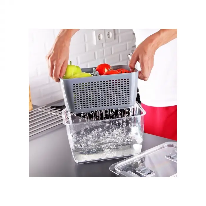 Lossa Süzgeçli Ve Bölmeli Organizer Meyve Sebze Saklama Kabı 5 Lt
