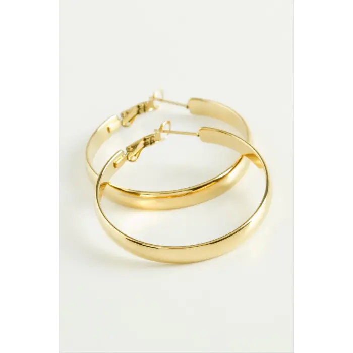 Lüks Çelik Halka Küpe 3,8 cm