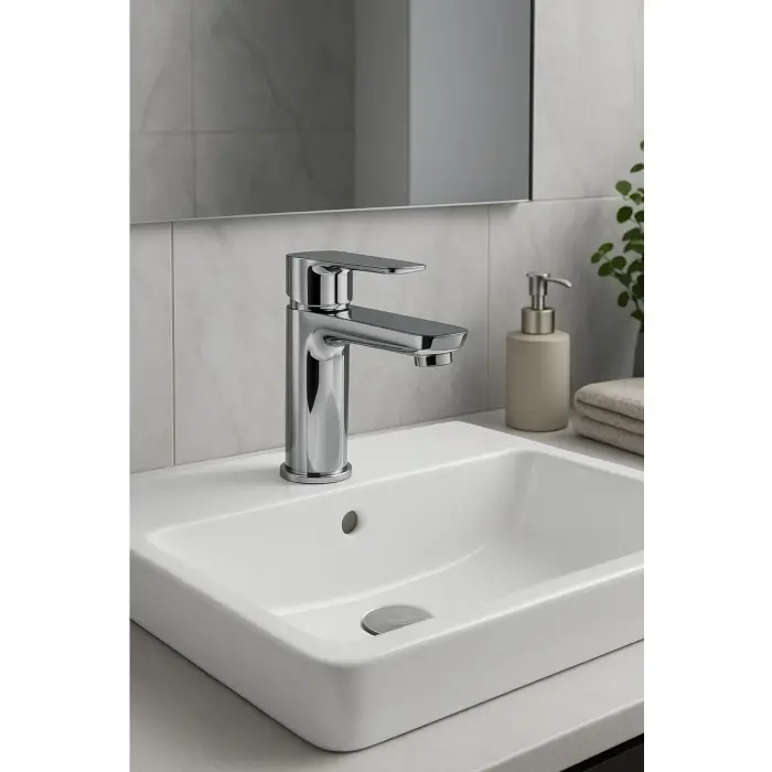 Lüks Sabit Lavabo Bataryası Tek Kollu Musluk – Su Tasarruflu Banyo & Mutfak Uyumlu