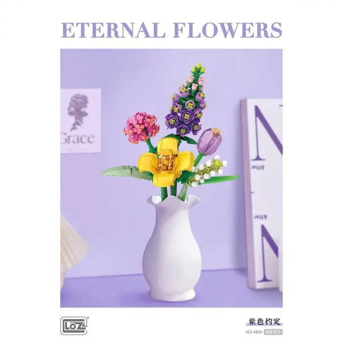 LZ4604 LOZ Çiçek Blok Seti 608 Parça -Vagon life