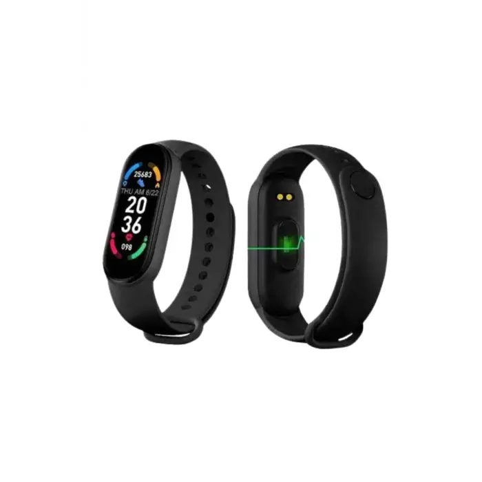 M6 Akıllı Bileklik Siyah Adımsayar Spor Takibi Android ve İOS Uyumlu