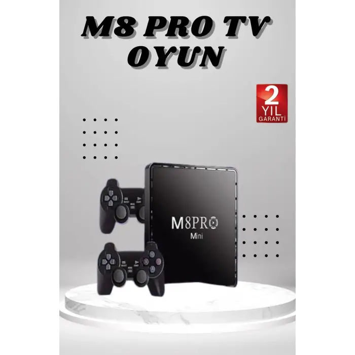 M8 PRO Mini 2.4G 10K ultra HD 64 GB TV BOX Android TV GAME BOX  2 Adet Oyun Konsolu