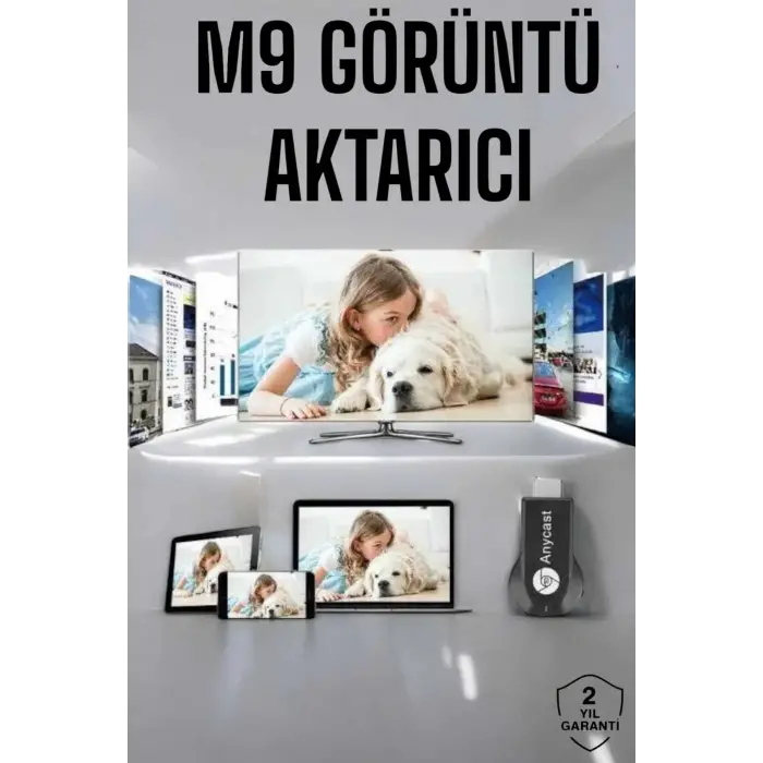 M9 Plus Kablosuz Görüntü+Ses Aktarıcı HDMI TV
