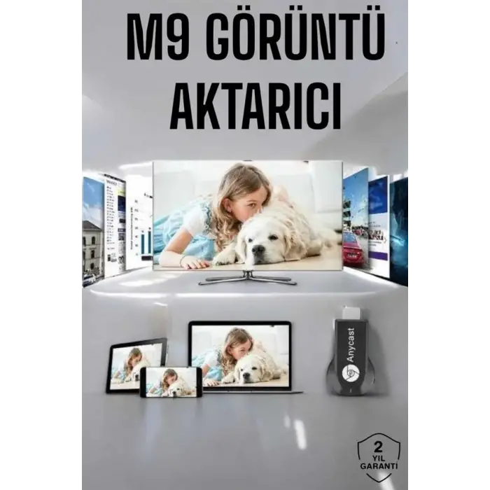 M9 Plus Kablosuz Görüntü+Ses Aktarıcı HDMI TV
