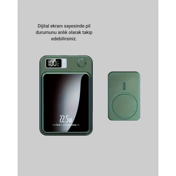 MagSafe Powerbank 22.5W Hızlı Şarjlı ve Kompakt Kablosuz Şarj Cihazı