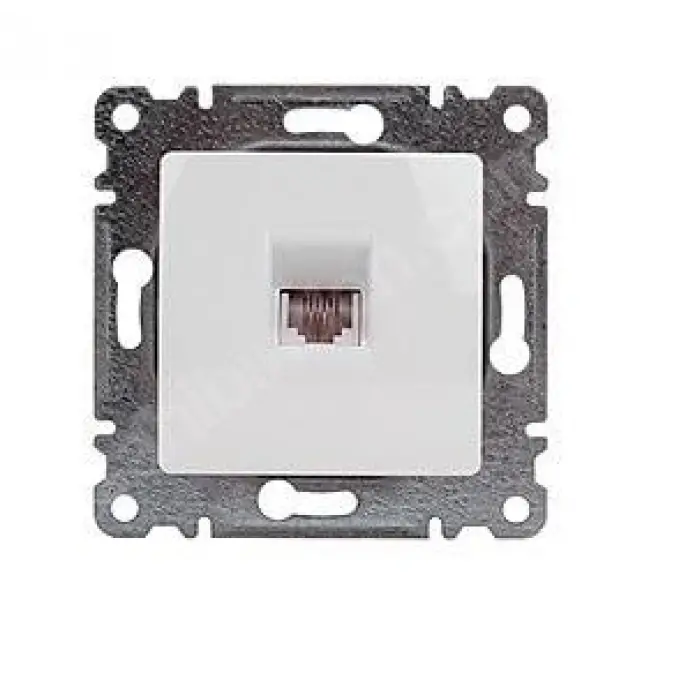 Beyaz Telefon Prizi Nümeris Çerçevesiz - Priz ve Anahtar İçin Uyumlu Çerçeve