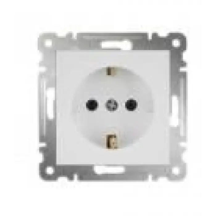Beyaz Topraklı Priz Çerçevesiz - Priz ve Anahtar İçin Uyumlu Çerçeve