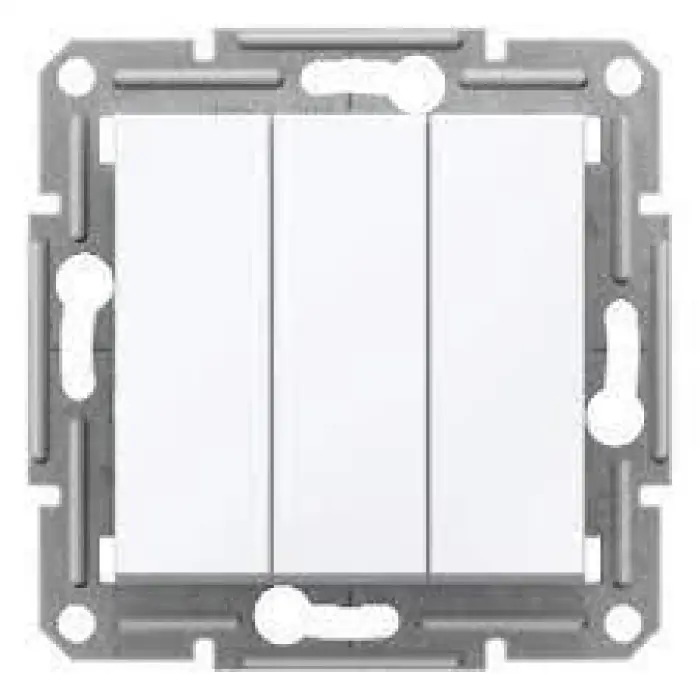 Beyaz Üçlü Anahtar Çerçevesiz - Priz ve Anahtar İçin Uyumlu Çerçeve