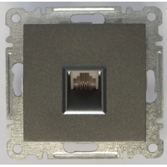 Füme Telefon Prizi Nümeris Çerçevesiz - Priz ve Anahtar İçin Uyumlu Çerçeve