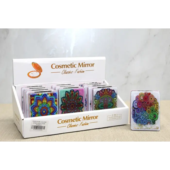 Mandala Desenli Hareketli Sulu El Aynası - Model 2