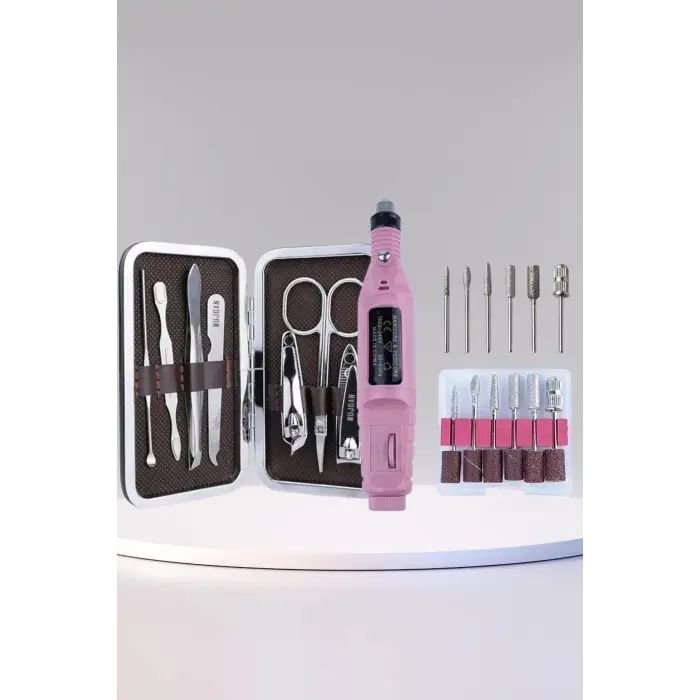 Manikür Pedikür Seti İkili Set El ve Ayak Bakımı Nasır Temizleme Protez Tırnak Çıkarma