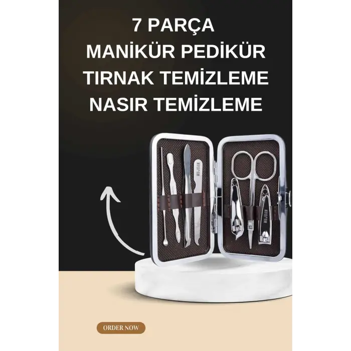 Manikür Pedikür Seti İkili Set El ve Ayak Bakımı Nasır Temizleme Protez Tırnak Çıkarma