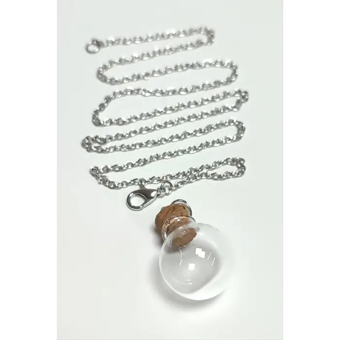 Mantar Kapaklı Boş Fanus Canlı Kolye