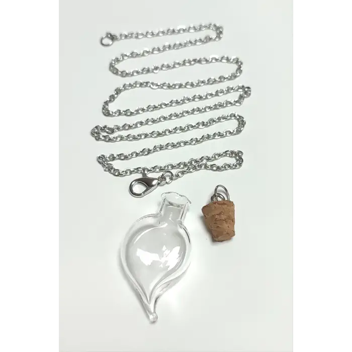 Mantar Kapaklı Boş Fanus Canlı Kolye