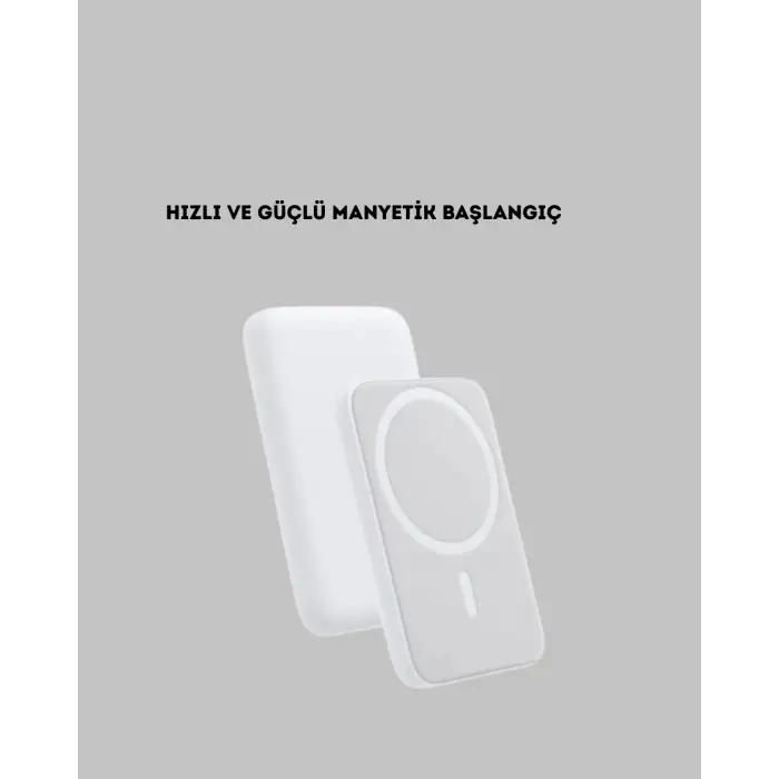Manyetik Kablosuz Powerbank – iPhone 12/13/14/15 Uyumlu, Hızlı Şarjlı, Ultra Hafif