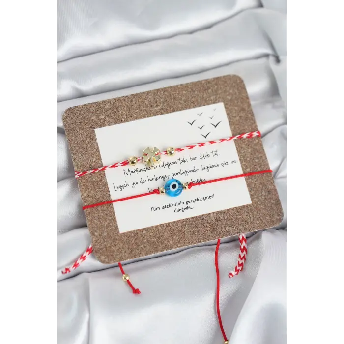 Marteniçka Bileklik 2li Yonca ve Nazarlı Model