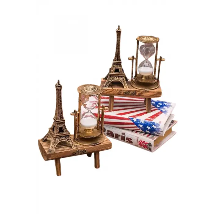 Masa Biblosu Dekoratif Süs Kum Saati Eyfel Kulesi Hediyelik Kum Saati