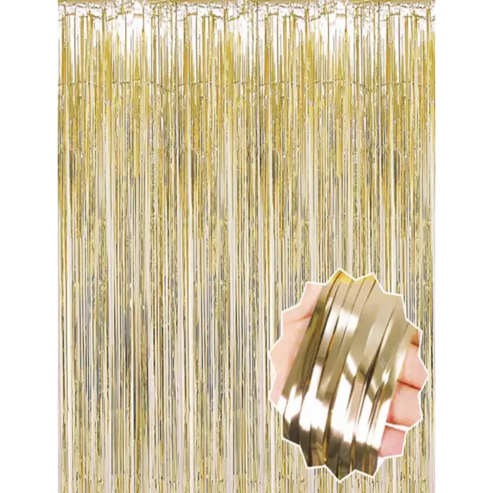 Mat Altın Püsküllü Kapı Perdesi