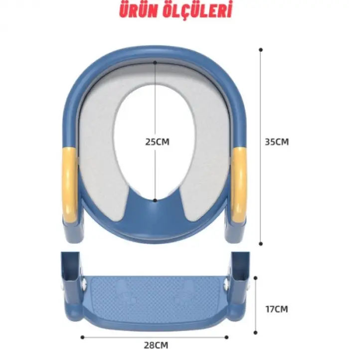 Mavi Merdivenli Çocuk Klozet Tuvalet Eğitimi Atı