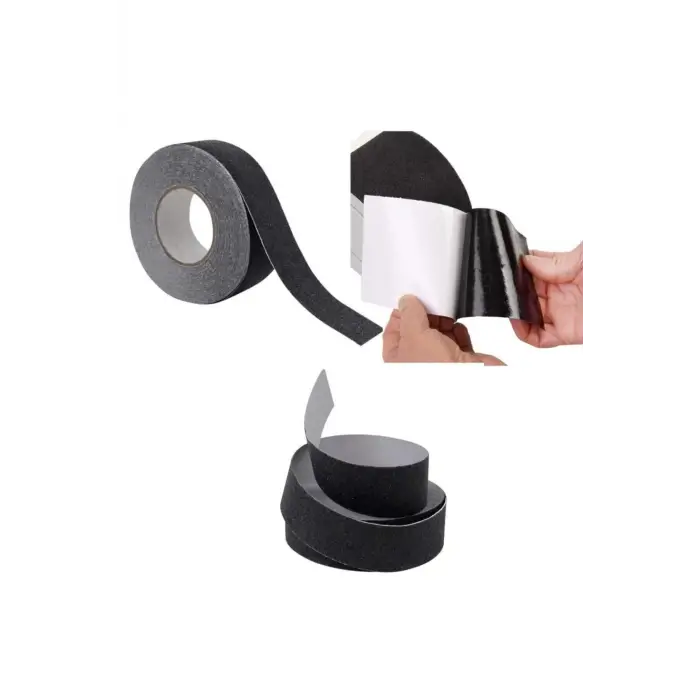 Merdiven Zemin Kaydırmaz Güçlü Bant Yapışkanlı Kaymaz Bant Siyah 25 Mm X 5 Metre