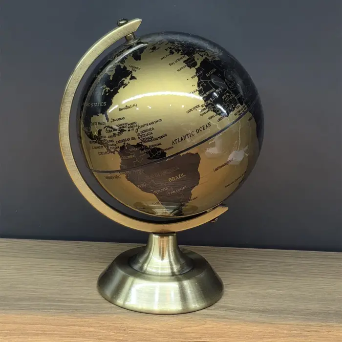 Metal Ayaklı Gold Dünya Küresi