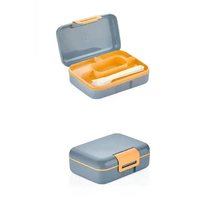 Meyve Suyu Bölmeli - Tabaklı Beslenme Kabı  Diyet Kabı -Çatal Bıçak Kaşık Dahildir (336336)