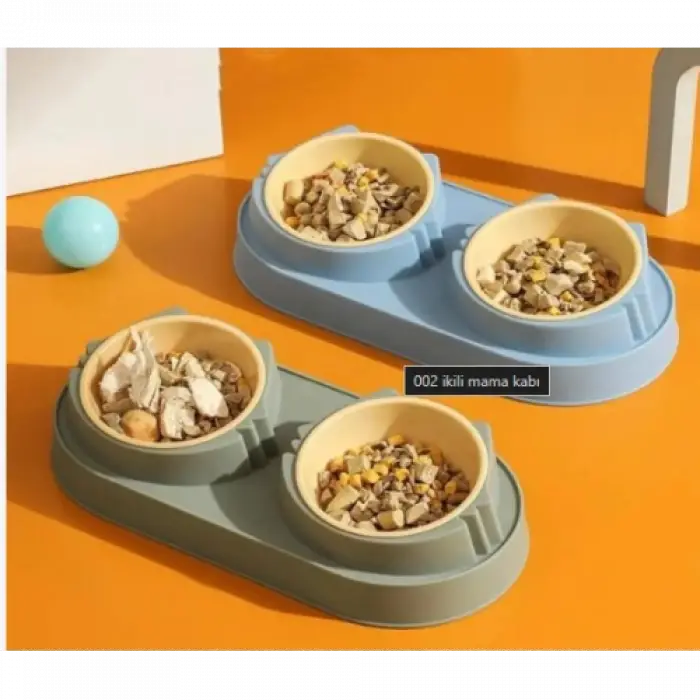 Mikopet Çift Bölmeli Mama ve Su Kabı