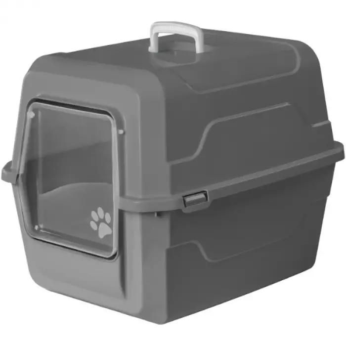 Mikopet Deluxe Gri Kapalı Kedi Tuvaleti