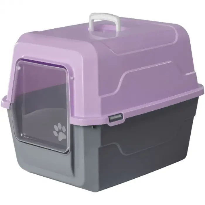 Mikopet Deluxe Mor Kapalı Kedi Tuvaleti