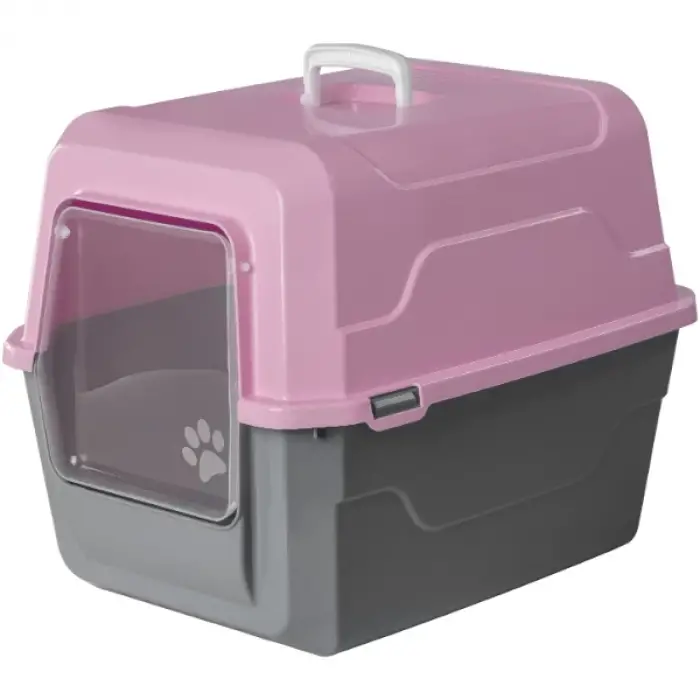 Mikopet Deluxe Pembe Kapalı Kedi Tuvaleti