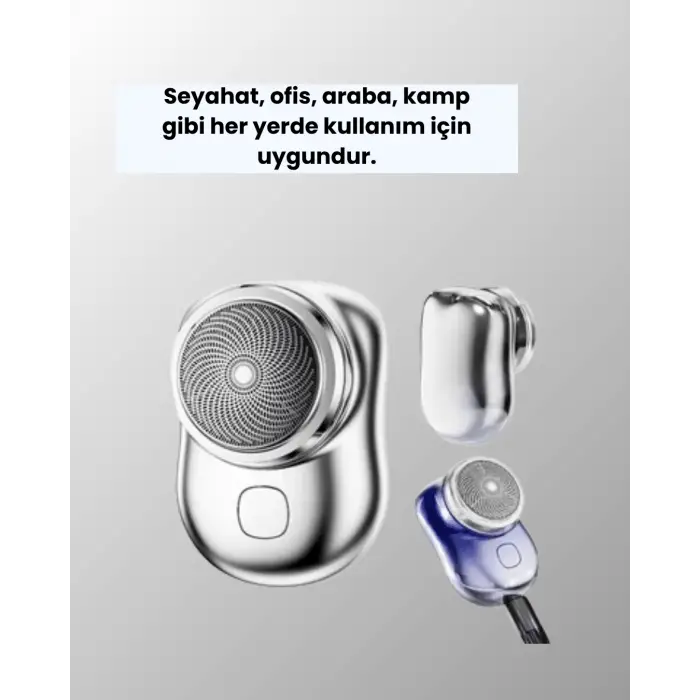 Mikro titreşim motorlu, düşük sesli, USB girişli tıraş makinesi