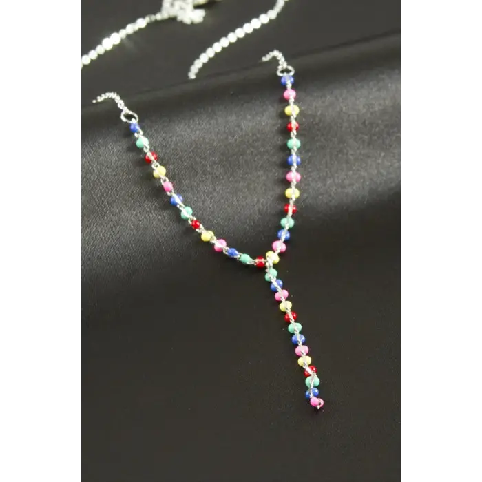 Mineli Boncuklu Y Kolye