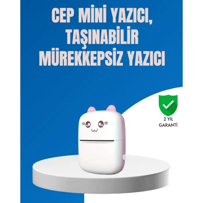 Mini Bluetooth Termal Yazıcı 1200mAh Şarjlı Taşınabilir