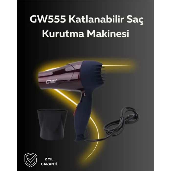 Mini Boy 1500W Saç Kurutma Makinesi | Katlanabilir Sap, Yoğunlaştırıcı Başlık, Seyahat İçin İdeal