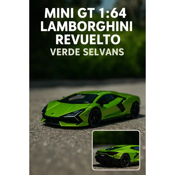 Mini GT 1:64 Lamborghini Revuelto Verde Selvans Metal Model Araba Koleksiyon Oyuncak