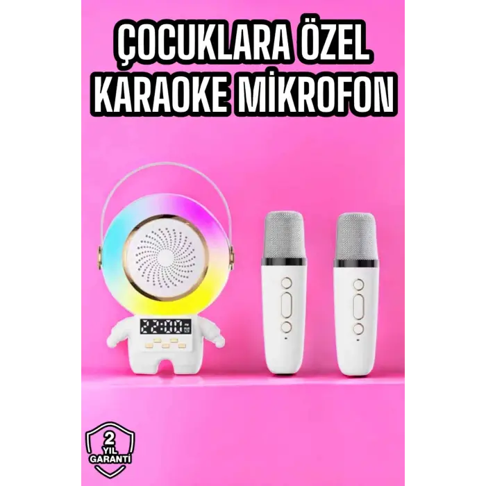 Mini Karaoke Astronot Bluetooth Speaker Karaoke Mikrofon