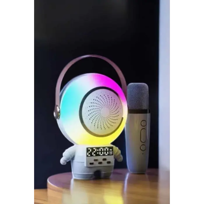 Mini Karaoke Astronot Bluetooth Speaker Karaoke Mikrofon