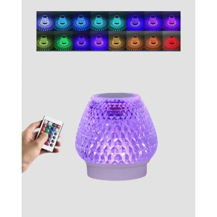 Mini LED Işıklı Bluetooth Hoparlör 5W Kristal Desenli 1200 mAh Şarjlı