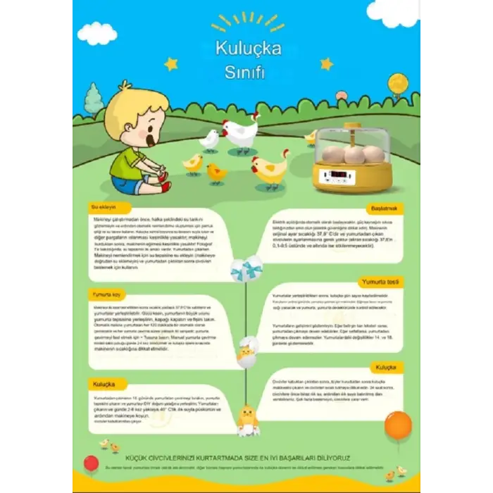 Tam Otomatik Ev Tipi Kuluçka Makinesi Isı ve Nem Ayarlı Gün Sayaçlı