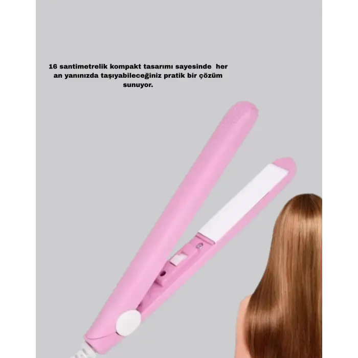 Mini Seramik Saç Düzleştirici – Kompakt Boy, 180°C Hızlı Isınma, Seyahat Tipi