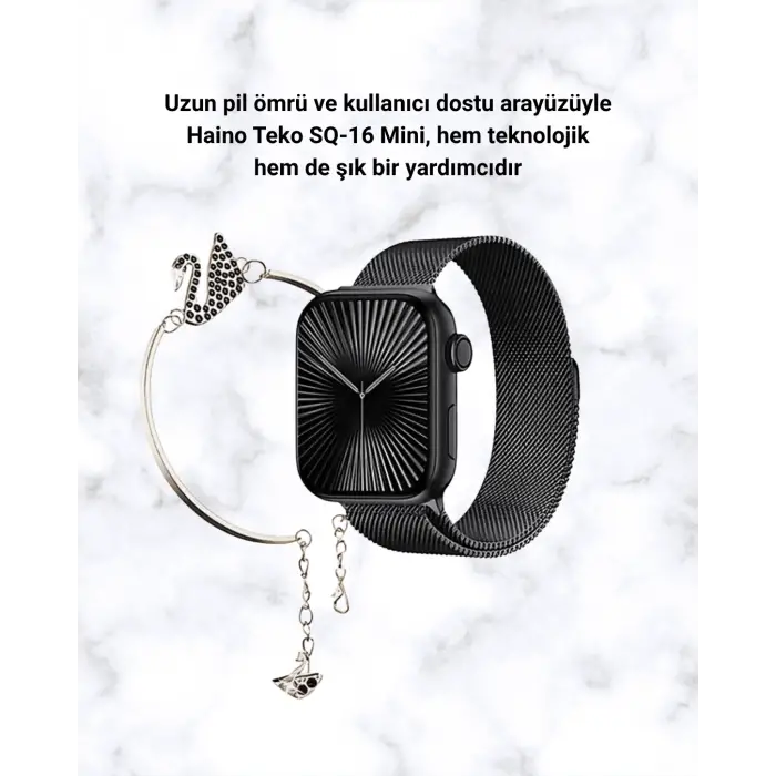 Mini Series 10 Akıllı Saat | 3 Kordon + Bileklik Hediyeli, Tüm Telefonlarla Uyumlu