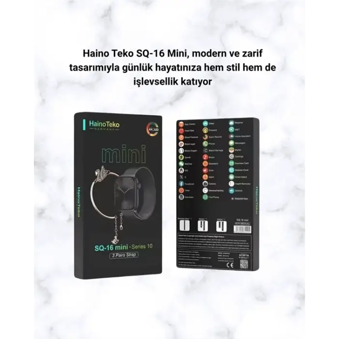 Mini Series 10 Akıllı Saat | 3 Kordon + Bileklik Hediyeli, Tüm Telefonlarla Uyumlu